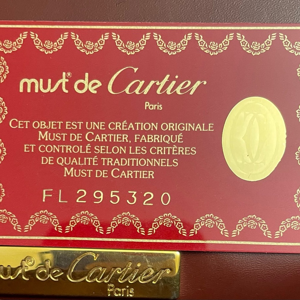 Cartier Authentic Vintage Maroon Clutch/Shoulder Bag with Gold Tone Chain - Picture 11 of 11